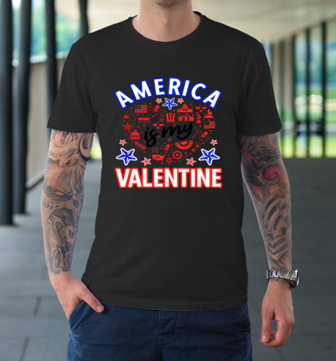 America is My Valentine Proud American Heart USA T-Shirt