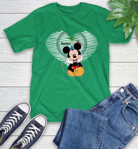 NFL Pittsburgh Steelers The Heart Mickey Mouse Disney Football T Shirt_000 T-Shirt 7