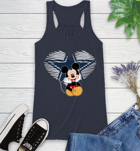 NFL Dallas Cowboys The Heart Mickey Mouse Disney Football T Shirt_000 Racerback Tank 10