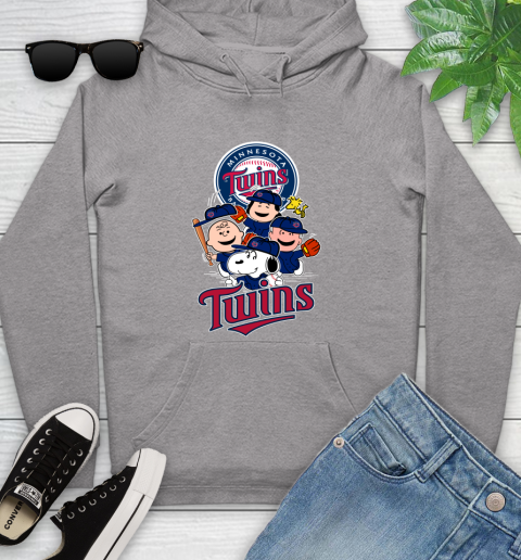 MLB Minnesota Twins Snoopy Charlie Brown Woodstock The Peanuts Movie Baseball T Shirt_000 Youth Hoodie 6