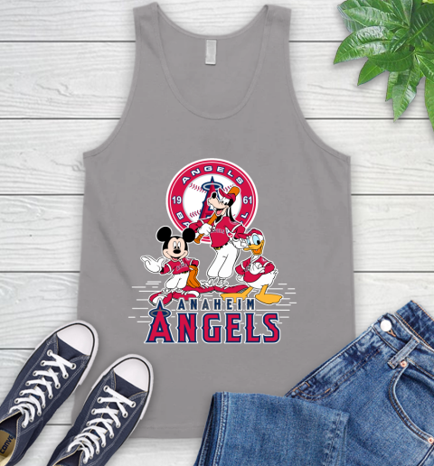 MLB Los Angeles Angels Mickey Mouse Donald Duck Goofy Baseball T Shirt Tank Top 3