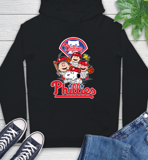 MLB Philadelphia Phillies Snoopy Charlie Brown Woodstock The Peanuts Movie Baseball T Shirt_000 Hoodie