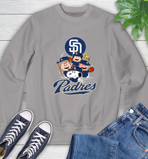 MLB San Diego Padres Snoopy Charlie Brown Woodstock The Peanuts Movie Baseball T Shirt_000 Sweatshirt 5
