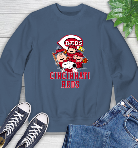 MLB Cincinnati Reds Snoopy Charlie Brown Woodstock The Peanuts Movie Baseball T Shirt_000 Sweatshirt 8