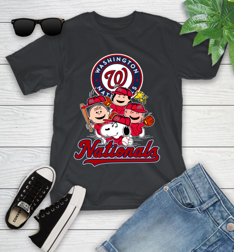 MLB Washington Nationals Snoopy Charlie Brown Woodstock The Peanuts Movie Baseball T Shirt_000 Youth T-Shirt