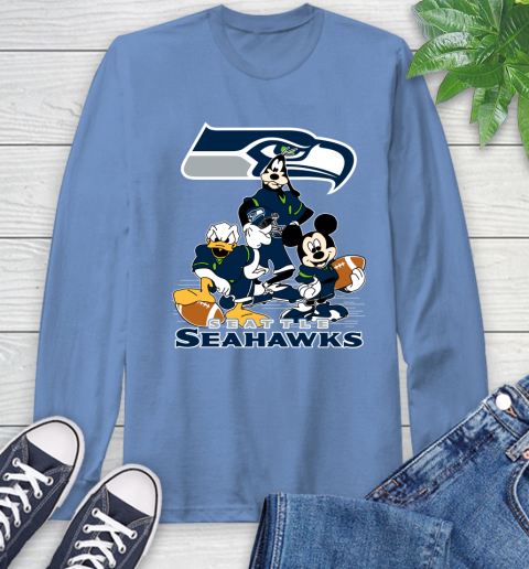 NFL Seattle Seahawks Mickey Mouse Donald Duck Goofy Football Shirt Long Sleeve T-Shirt 12