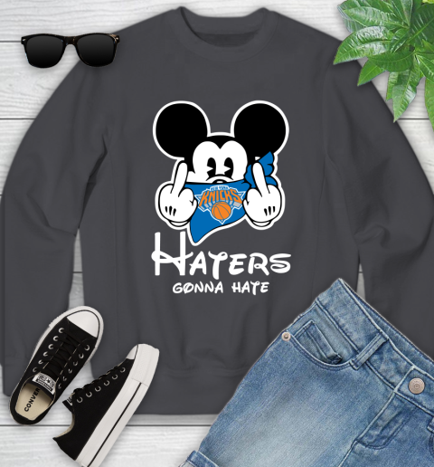 NBA New York Knicks Haters Gonna Hate Mickey Mouse Disney Basketball T Shirt Youth Sweatshirt 5