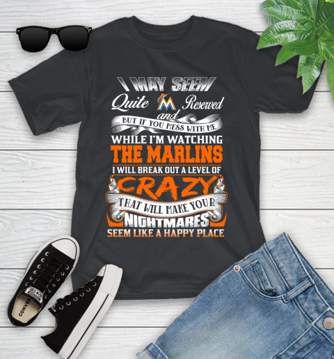 Miami Marlins MLB Baseball Don't Mess With Me While I'm Watching My Team Youth T-Shirt