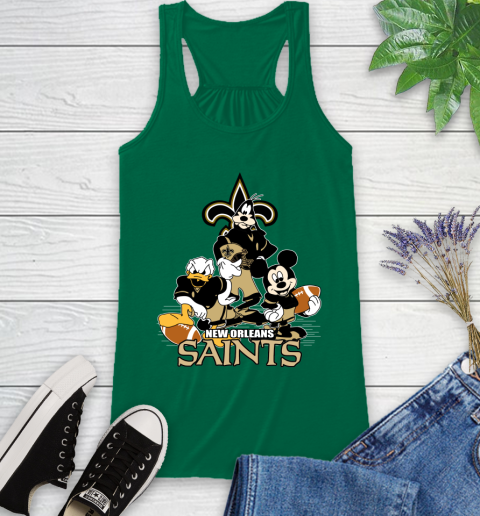 NFL New Orleans Saints Mickey Mouse Donald Duck Goofy Football Shirt Racerback Tank 6