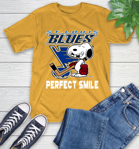 NHL St.Louis Blues Snoopy Perfect Smile The Peanuts Movie Hockey T Shirt T-Shirt 2