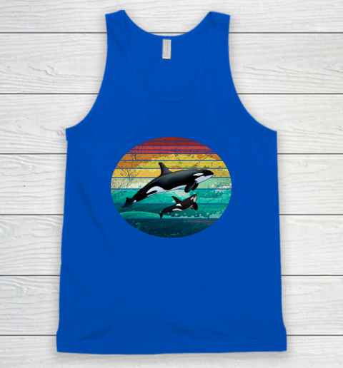 Orca Family Vintage Retro Art Killer Whale Family Tank Top 3