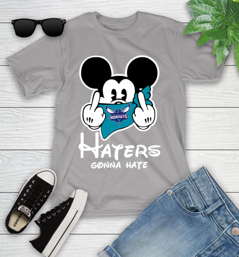 NBA Charlotte Hornets Haters Gonna Hate Mickey Mouse Disney Basketball T Shirt Youth T-Shirt 4