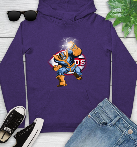 Cincinnati Reds MLB Baseball Thanos Avengers Infinity War Marvel Youth Hoodie 5