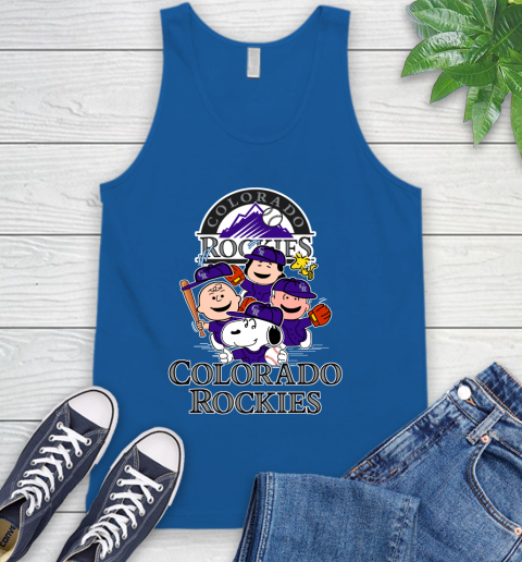 MLB Colorado Rockies Snoopy Charlie Brown Woodstock The Peanuts Movie Baseball T Shirt_000 Tank Top 4
