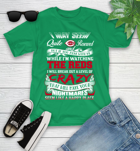 Cincinnati Reds MLB Baseball Don't Mess With Me While I'm Watching My Team Youth T-Shirt 8
