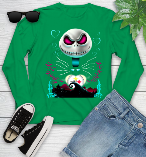 NFL Pittsburgh Steelers Jack Skellington Sally The Nightmare Before Christmas Football Youth Long Sleeve 7