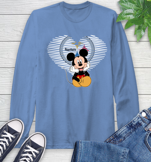 NFL Pittsburgh Steelers The Heart Mickey Mouse Disney Football T Shirt_000 Long Sleeve T-Shirt 12