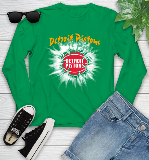 Detroit Pistons NBA Basketball Rip Sports Youth Long Sleeve 8 Detroit Pistons NBA Basketball Rip Sports Youth Long Sleeve - Image 8