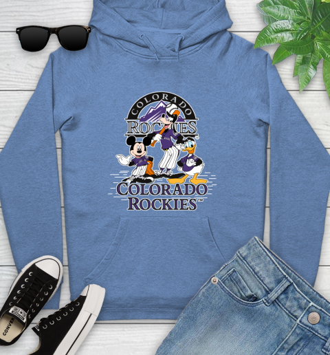 MLB Colorado Rockies Mickey Mouse Donald Duck Goofy Baseball T Shirt Youth Hoodie 13