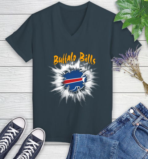 Buffalo Bills NFL Football Adoring Fan Rip Sports Women's V-Neck T-Shirt 8