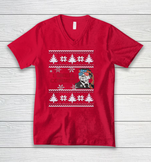 Ronald Reagan Hippies American Flag Ugly Christmas Sweater V Neck T Shirt Tee For Sports