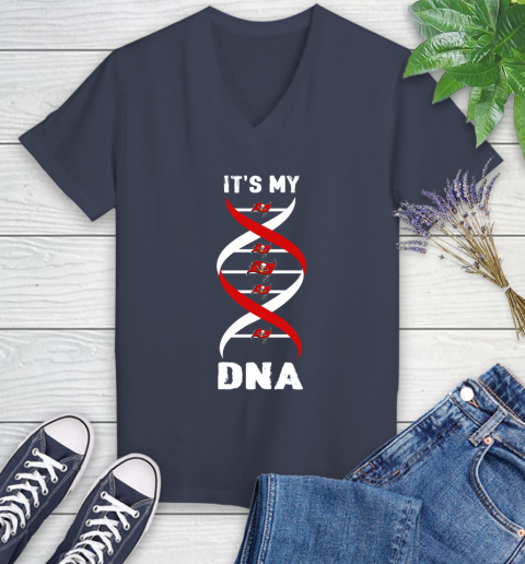 Tampa Bay Buccaneers NFL Football It's My DNA Sports Women's V-Neck T-Shirt 12