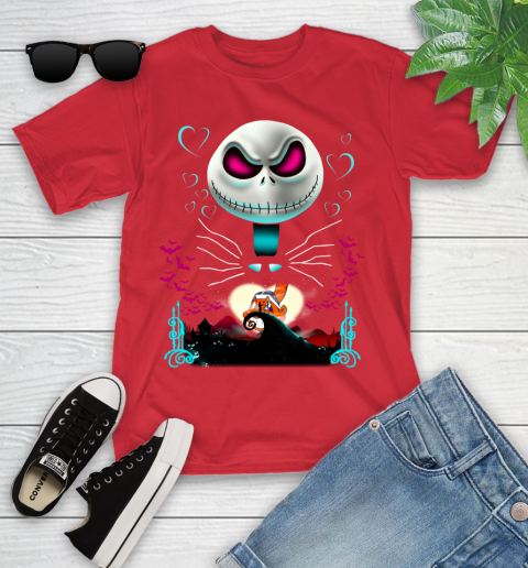 MLB Cleveland Indians Jack Skellington Sally The Nightmare Before Christmas Baseball Youth T-Shirt 13