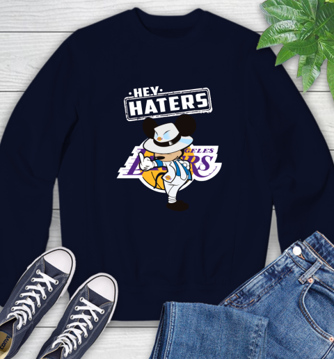 NBA Hey Haters Mickey Basketball Sports Los Angeles Lakers Sweatshirt 2