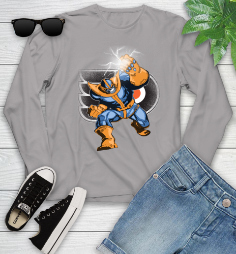 Philadelphia Flyers NHL Hockey Thanos Avengers Infinity War Marvel Youth Long Sleeve 5
