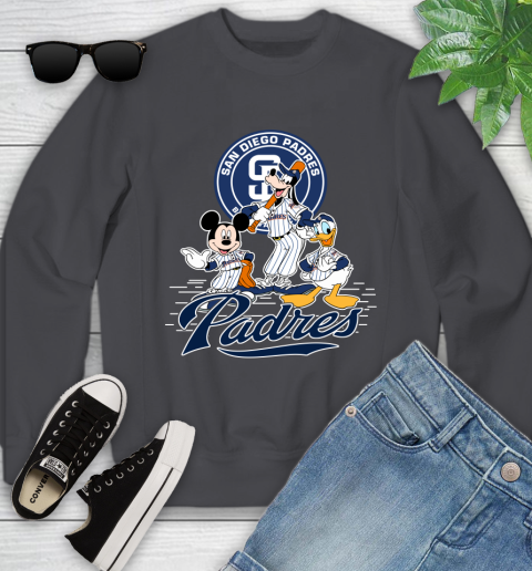 MLB San Diego Padres Mickey Mouse Donald Duck Goofy Baseball T Shirt Youth Sweatshirt 5