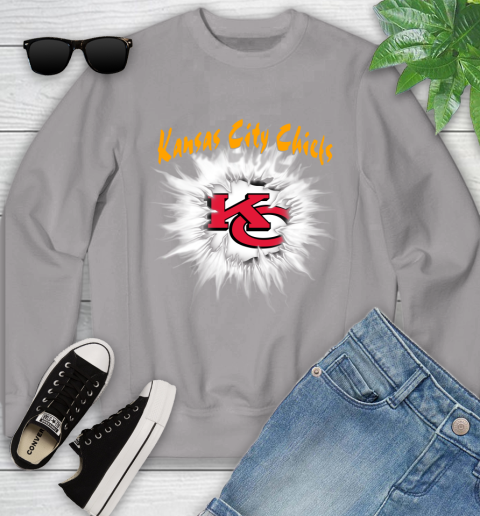Kansas City Chiefs NFL Football Adoring Fan Rip Sports Youth Sweatshirt 3