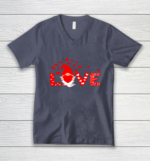Valentine's Day LOVE Gnomies Holding Red Heart Valentine V-Neck T-Shirt 12