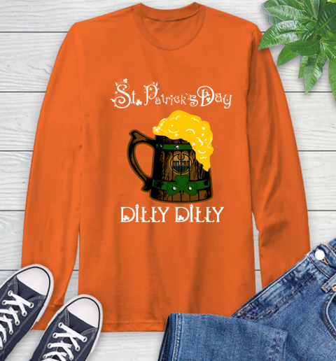 NHL Edmonton Oilers St Patrick's Day Dilly Dilly Beer Hockey Sports Long Sleeve T-Shirt 4