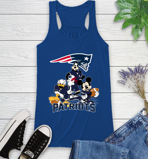 NFL New England Patriots Mickey Mouse Donald Duck Goofy Football Shirt Racerback Tank 8
