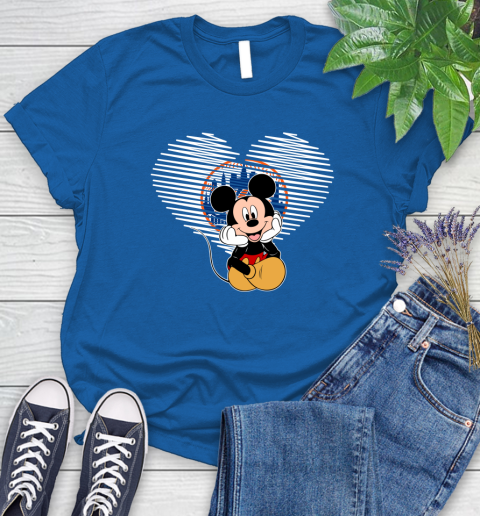 MLB New York Mets The Heart Mickey Mouse Disney Baseball T Shirt_000 Women's T-Shirt 12