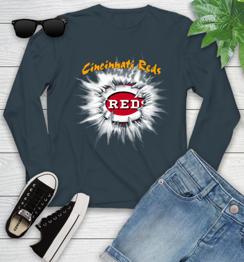 Cincinnati Reds MLB Baseball Adoring Fan Rip Sports Youth Long Sleeve 9