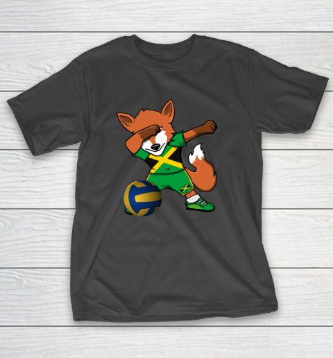 Dabbing Fox Jamaica Volleyball Fans Jersey Jamaican T-Shirt 2