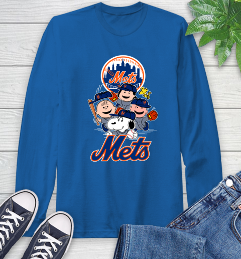 MLB New York Mets Snoopy Charlie Brown Woodstock The Peanuts Movie Baseball T Shirt Long Sleeve T-Shirt 10