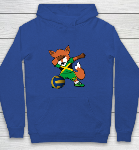 Dabbing Fox Jamaica Volleyball Fans Jersey Jamaican Youth Hoodie 8