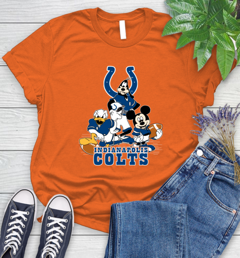 NFL Indianapolis Colts Mickey Mouse Donald Duck Goofy Football Shirt Women's T-Shirt 3