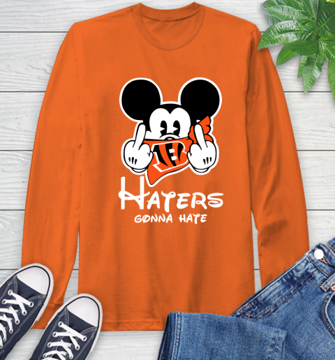 NFL Cincinnati Bengals Haters Gonna Hate Mickey Mouse Disney Football T Shirt_000 Long Sleeve T-Shirt 4