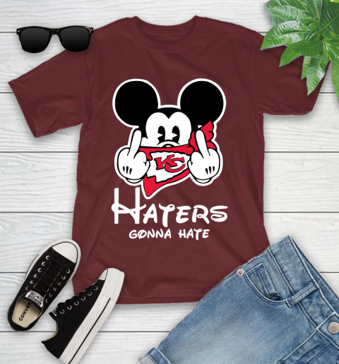 NFL Kansas City Chiefs Haters Gonna Hate Mickey Mouse Disney Football T Shirt_000 Youth T-Shirt 14