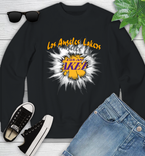 Los Angeles Lakers NBA Basketball Rip Sports Youth Sweatshirt