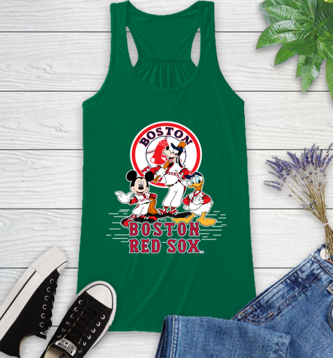 MLB Boston Red Sox Mickey Mouse Donald Duck Goofy Baseball T Shirt Racerback Tank 6