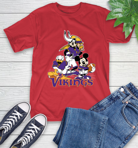 NFL Minnesota Vikings Mickey Mouse Donald Duck Goofy Football Shirt T-Shirt 11