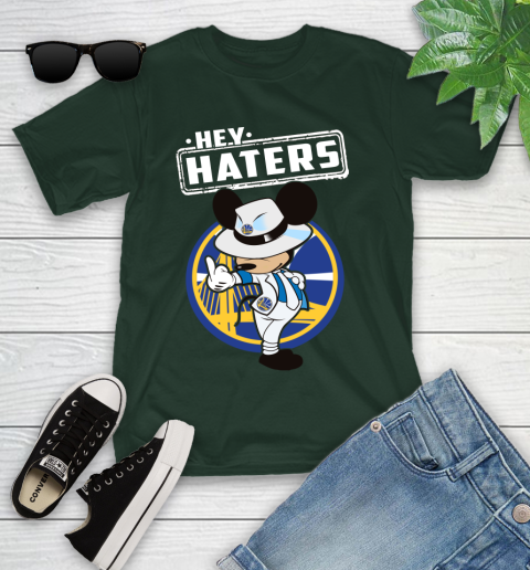NBA Hey Haters Mickey Basketball Sports Golden State Warriors Youth T-Shirt 5