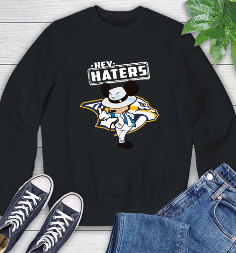 NHL Hey Haters Mickey Hockey Sports Nashville Predators Sweatshirt