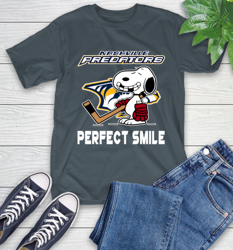 NHL Nashville Predators Snoopy Perfect Smile The Peanuts Movie Hockey T Shirt T-Shirt 10