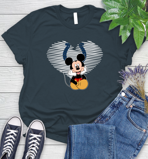 NFL Indianapolis Colts The Heart Mickey Mouse Disney Football T Shirt_000 Women's T-Shirt 11