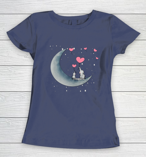 Heart Balloon Elephant Vintage Valentine Mom Crescent Moon Women's T-Shirt 16